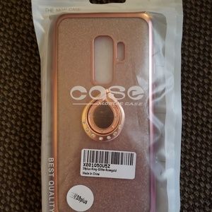 Samsung 9 Plus Rose gold glitter phone case